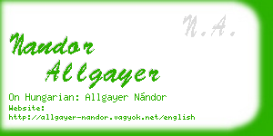 nandor allgayer business card